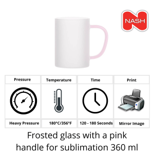 Frosted glass with a pink handle for sublimation